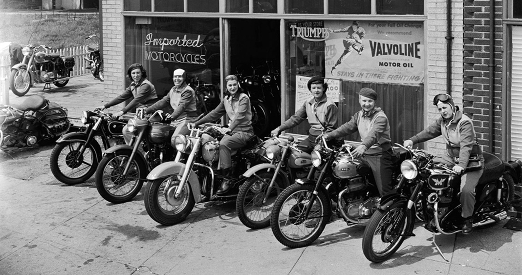 vintage motorcycle women