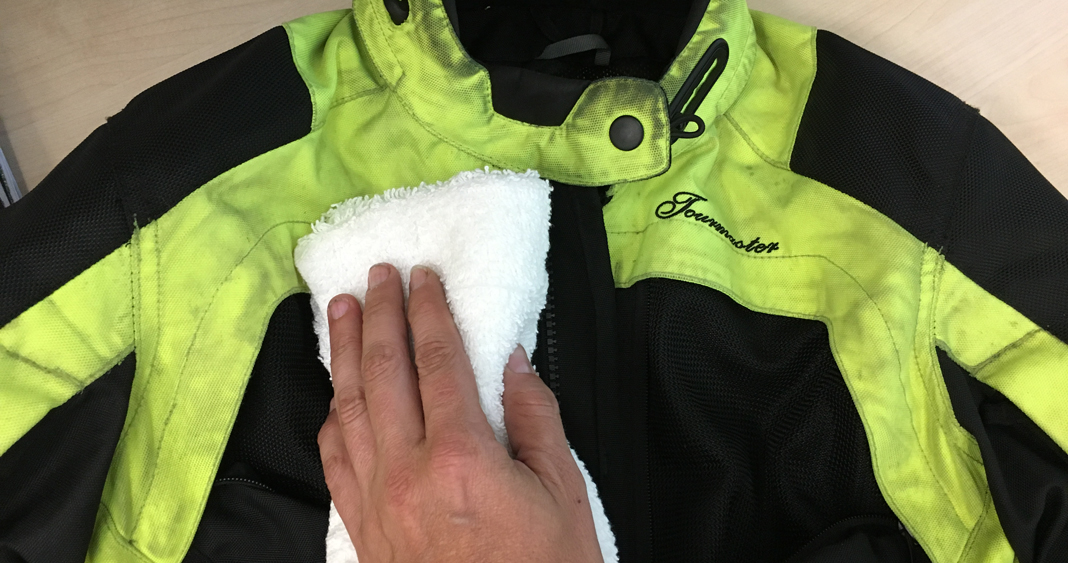 Cleaning motorcycle apparel