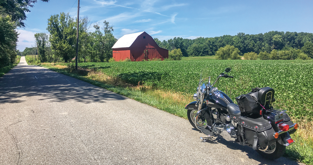 Motorcycle ride through Indiana