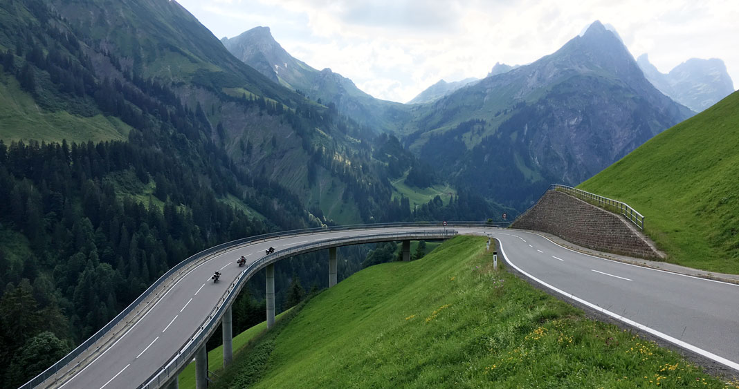 Hochtannberg Pass, one of the most photogenic Alpine passes of our tour.