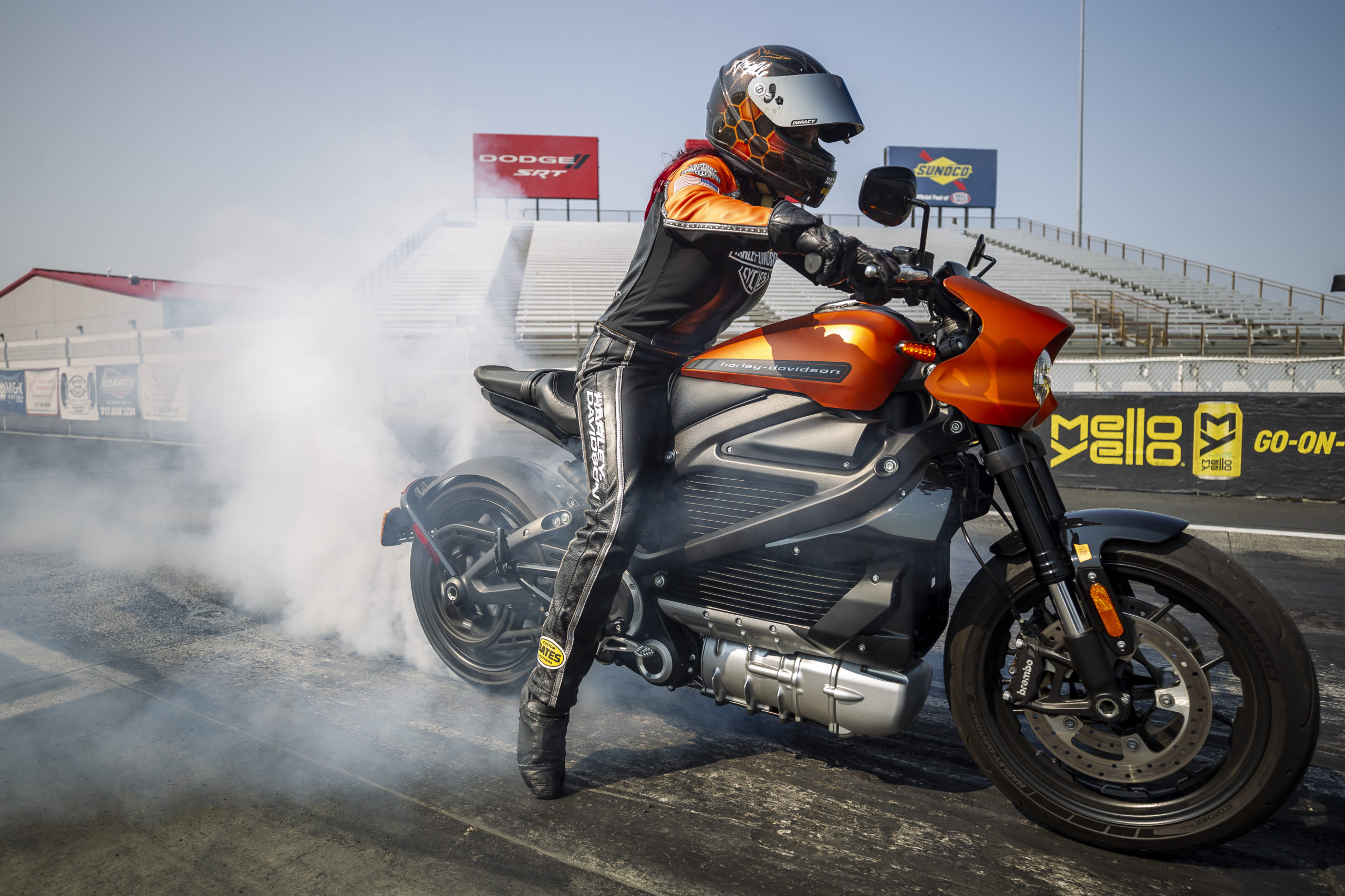 Angelle Sampey sets the record aboard the Harley-Davidson LiveWire