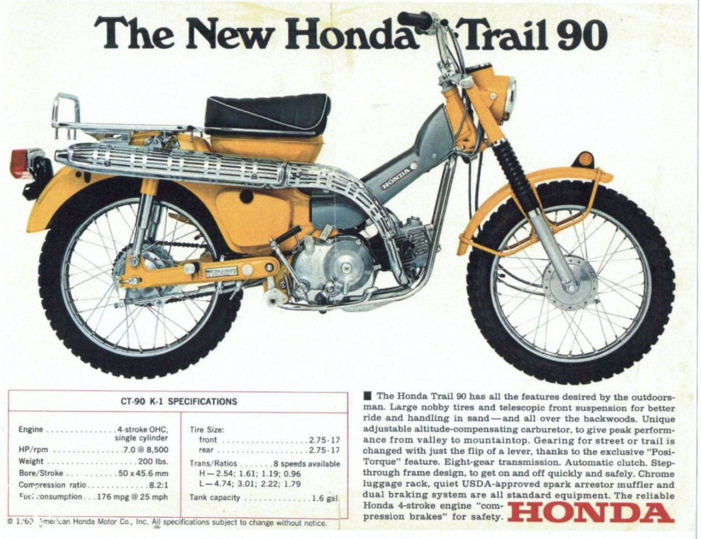 Honda Trail 90, Honda motorcycles 