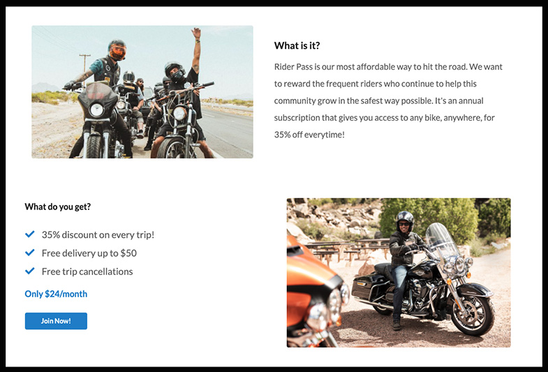 Riders Share Ride Pass review motorcycle rental subscription service