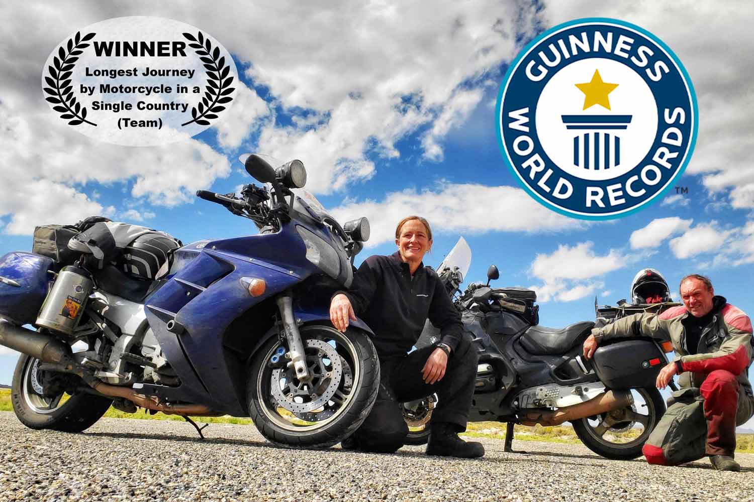 Wendy Crockett and Ian McPhee Awarded Guinness World Record for Longest Journey by Motorcycle in a Single Country (Team)